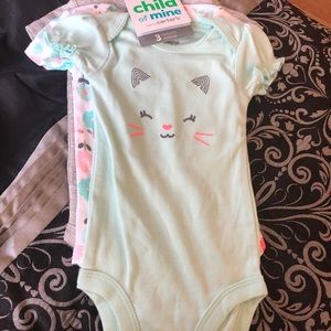 3 bodysuits for 0-3 months for girls